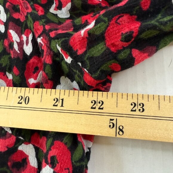 Lauren Ralph Lauren 1X Blouse Floral Print Button Front Shirt Cotton Office - Picture 6 of 8